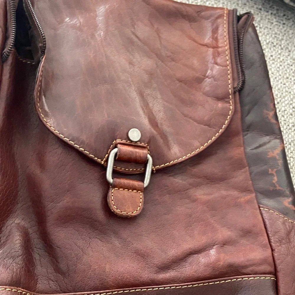 Jack Georges Voyager Brown Leather Backpack Crossbody Bag | Vintage Travel Style
